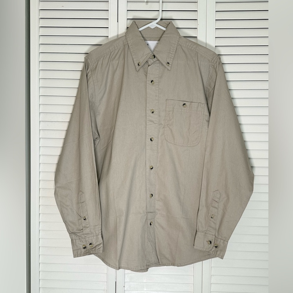 FF.LA Five Four Los Angeles Men's Long Sleeve Button Up Shirt Beige NWOT Size S